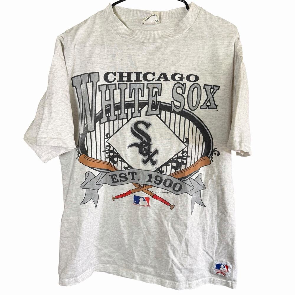 Vtg 1990 Nutmeg Chicago White Sox Men's Tshirt Gray MLB Baseball Athleisure
